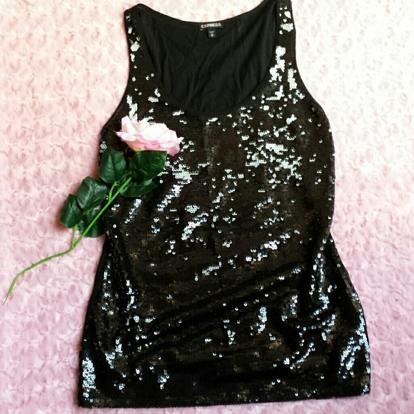 Express Black Sequin tank