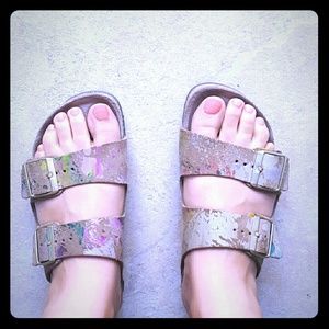 Rare metallic splash pattern Birkenstocks