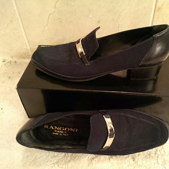 Rangoni Black fabric leather Italian loafers - Picture 2 of 4