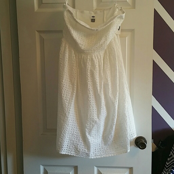 Old navy eyelet dress, white
