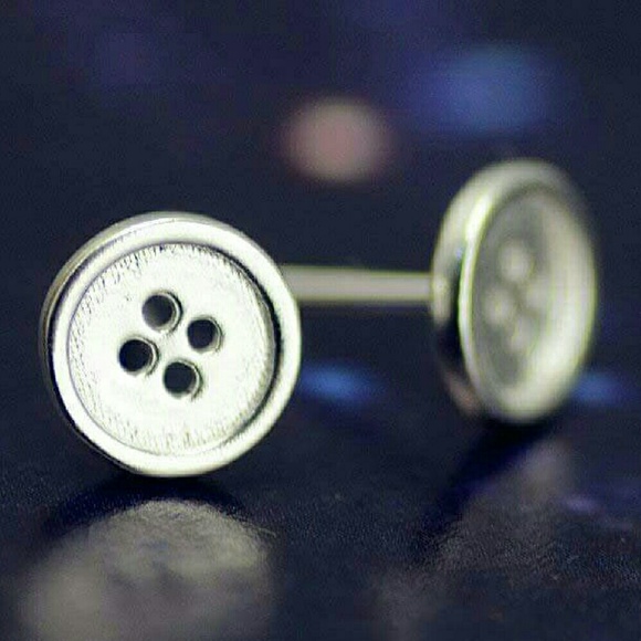 25% off Bundles! Adorable Silver Button Earrings
