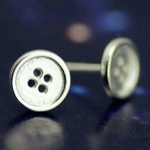25% off Bundles! Adorable Silver Button Earrings