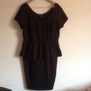 Black Peplum Pencil Dress