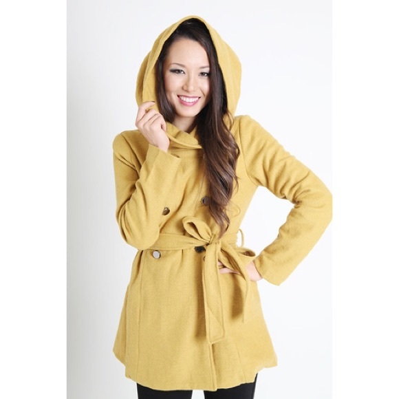 Cuddle Me Peacoat in Mustard - Picture 2 of 3