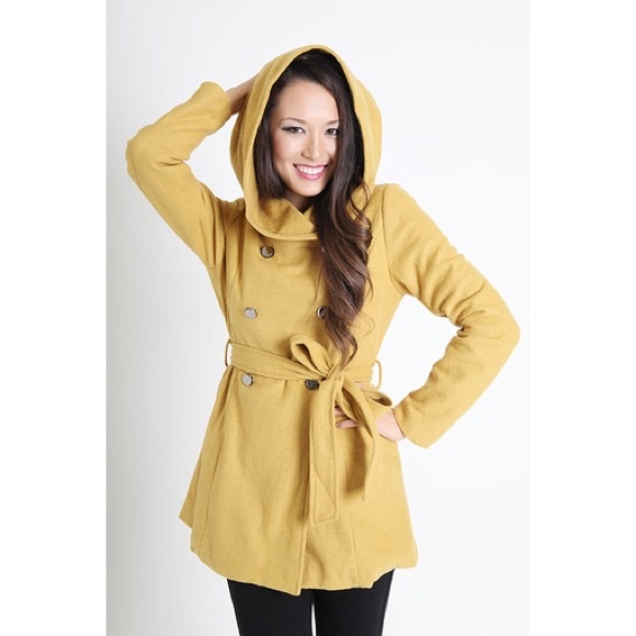Cuddle Me Peacoat in Mustard - Picture 3 of 3