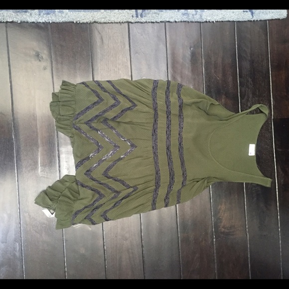 Green free people dress.