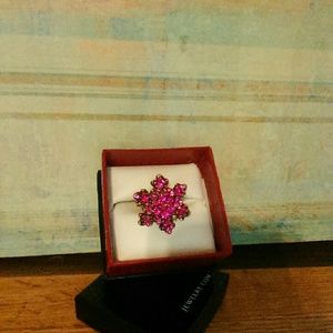 Pink Rhinestone Costume Jewelry Ring