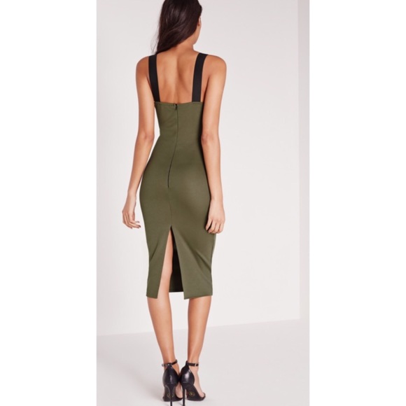 NWT Missguided Buckle Midi Dress - Picture 2 of 3