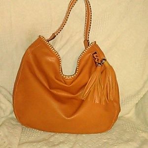 Fringed man made Leather  bag