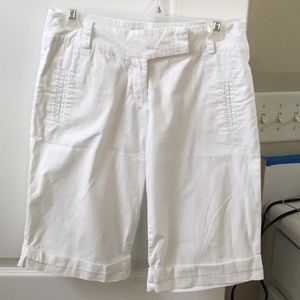 White Bermuda length shorts