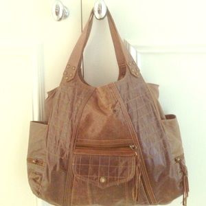 Brown pleather bag
