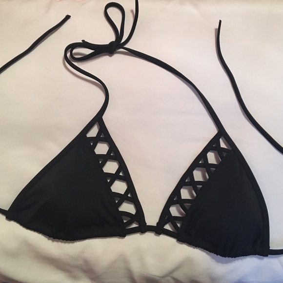 Victoria secret black cutout bikini top small