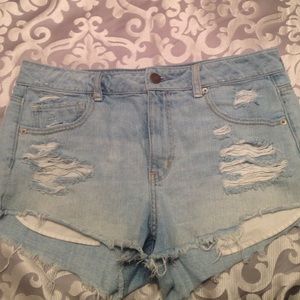 High waisted denim shorts