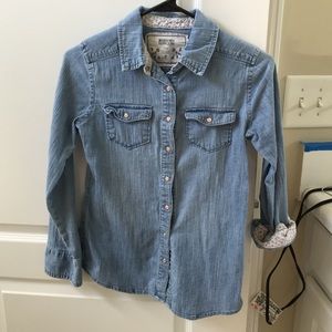 Girls Jean button up shirt