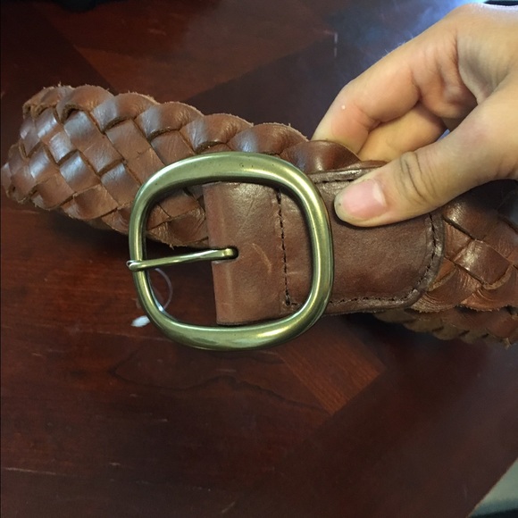 Leather braided belt