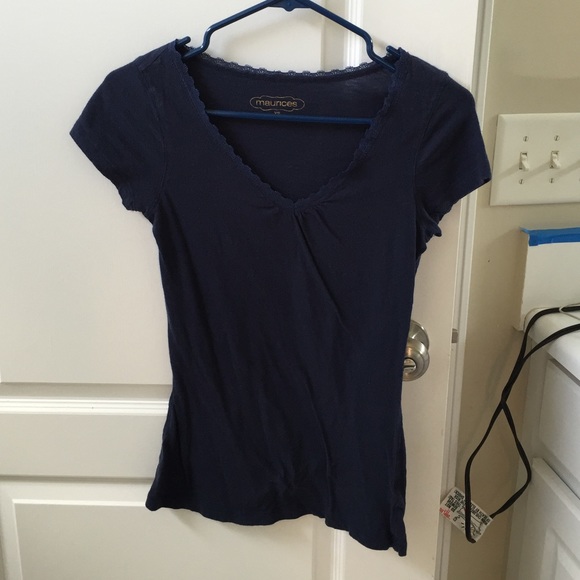 Maurice's jersey top with lace detail