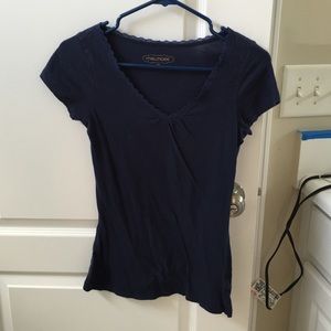 Maurice's jersey top with lace detail