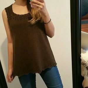 loft brown sweater tank