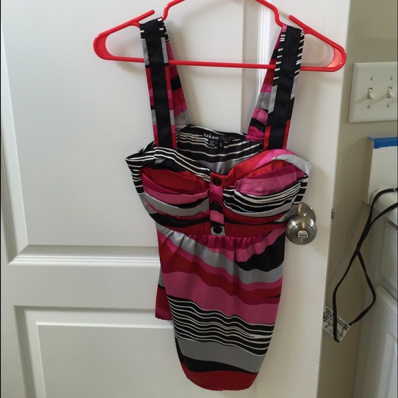 Striped tank with sweetheart neckline