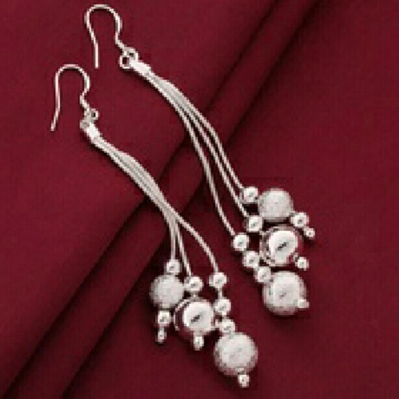 Sterling Silver Ball Drop Earrings