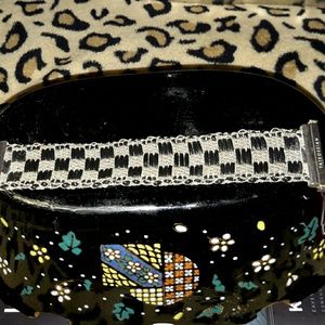 Tateossian leather checkered sterling bracelet