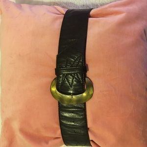 Dark brown thick leather belt 🔶
