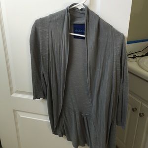 Gray jersey cardigan