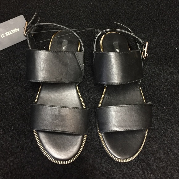 Forever 21 black strap sandals