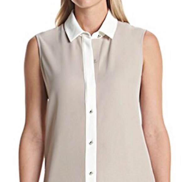 (Sizes 14,16) Calvin Klein Khaki Shirt Dress - Picture 4 of 4