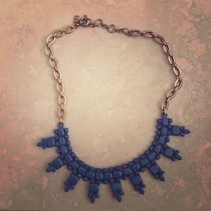 JCrew baby blue and gold accent necklace