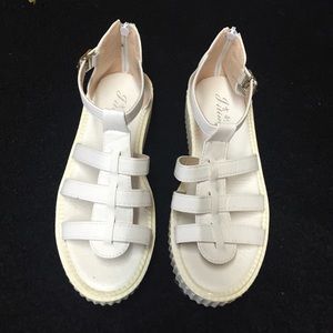 White creeper sandals