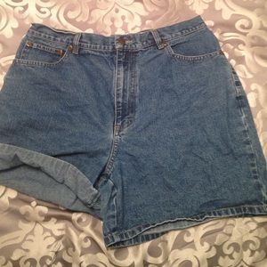 High waisted denim shorts