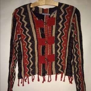 Vintage African Style long sleeve/ cardigan