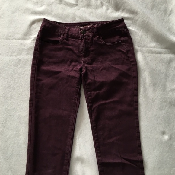 burgundy jeans