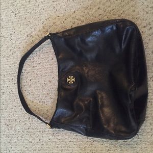 Tory Burch black leather hobo shoulder bag