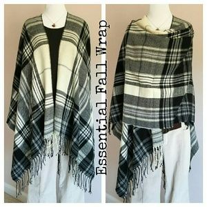 Plaid Ruana Wrap