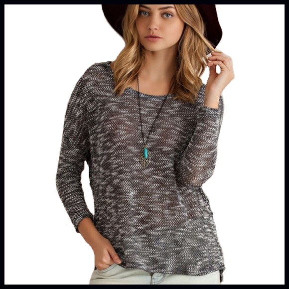 Crochet Lace Back Lightweight Sweater - Picture 2 of 4