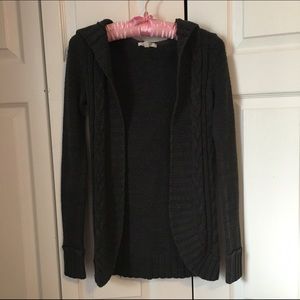 Hooded grey cardigan