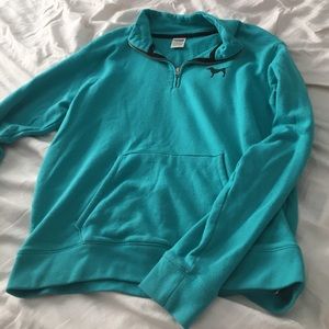 Teal vs pink half zip