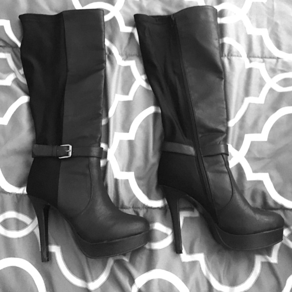 Black high heel boots