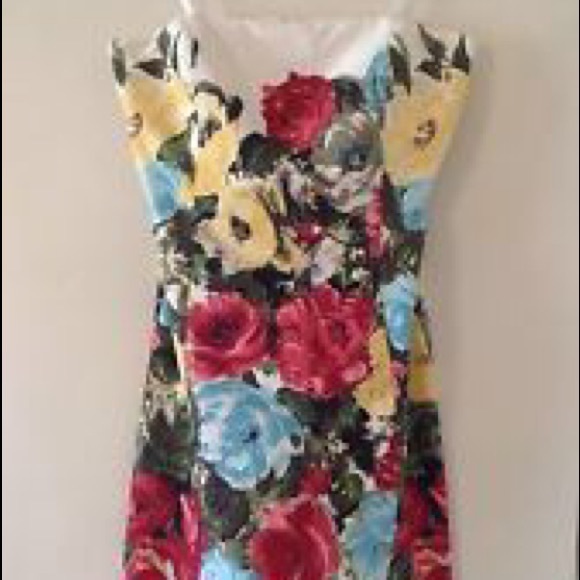 Loft multi-colored strapless dress!