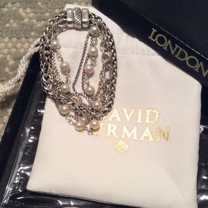 David Yurman sterling silver and pearl bracelet