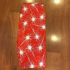 Lularoe OS red & white sparkler leggings