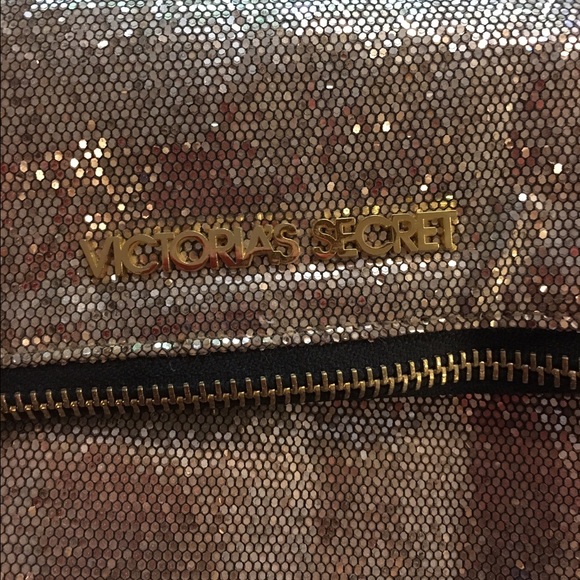 Victoria Secret gold glitter pouch