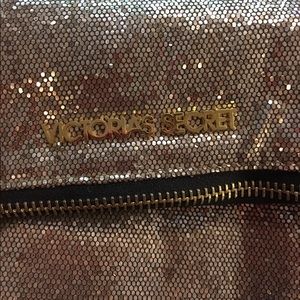 Victoria Secret gold glitter pouch