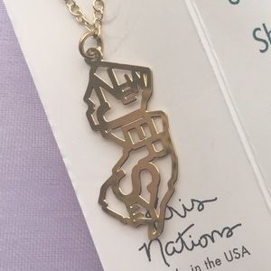 14k gold NJ state pride necklace