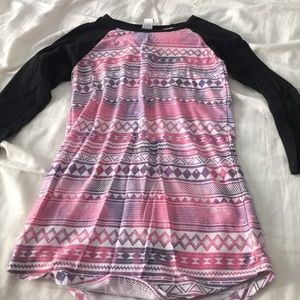 Patterned space baseball t