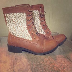 Brown lace boots size 8