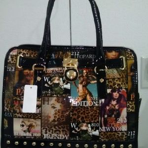 Leopard and famous face Satchel
