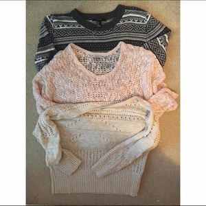 Sweater Bundle: Light Pink, Beige, and Printed